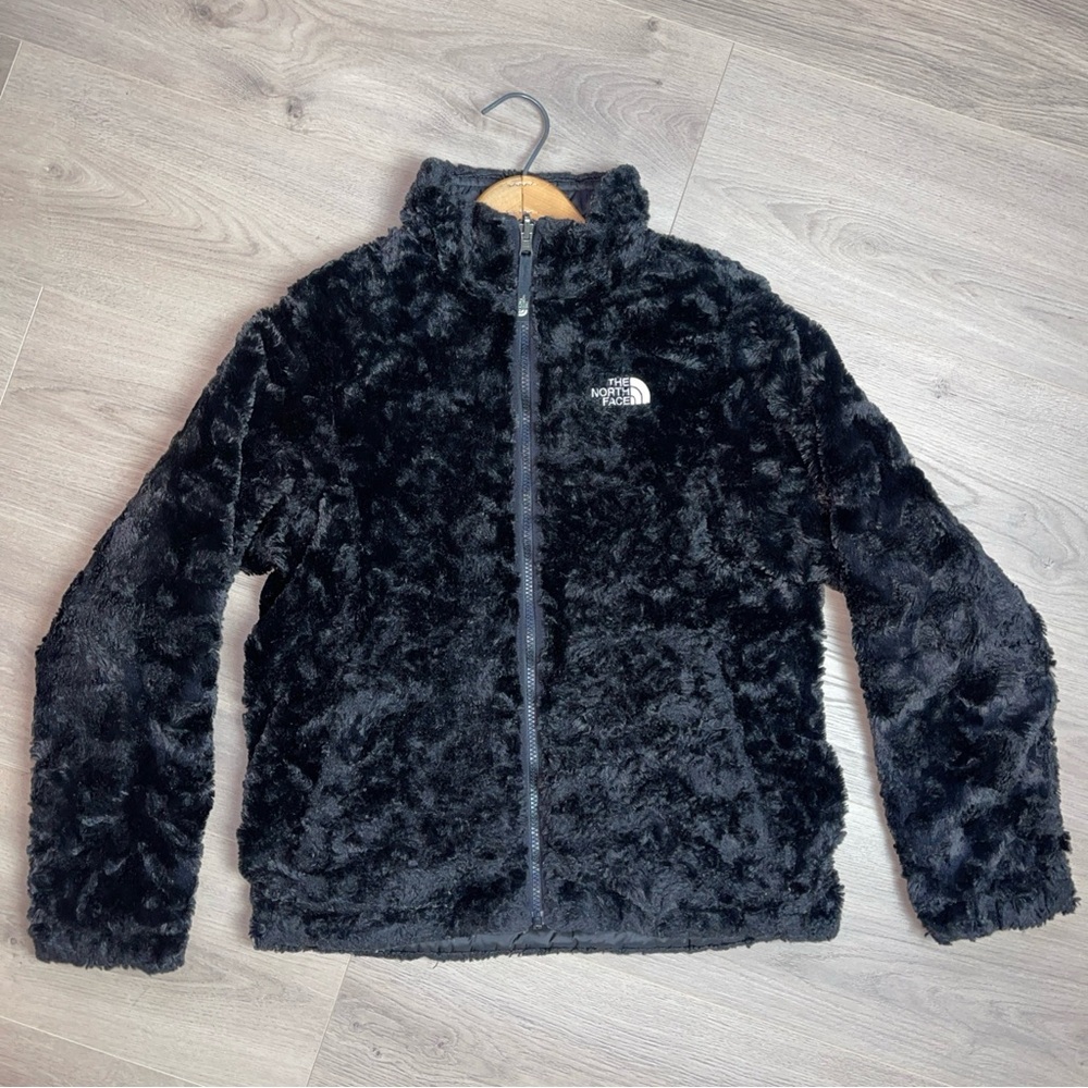 The North Face Mossbud Swirl Reversible Jacket Black Girls L/G 14/16
